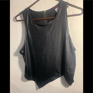 Black Faux leather snakeskin top